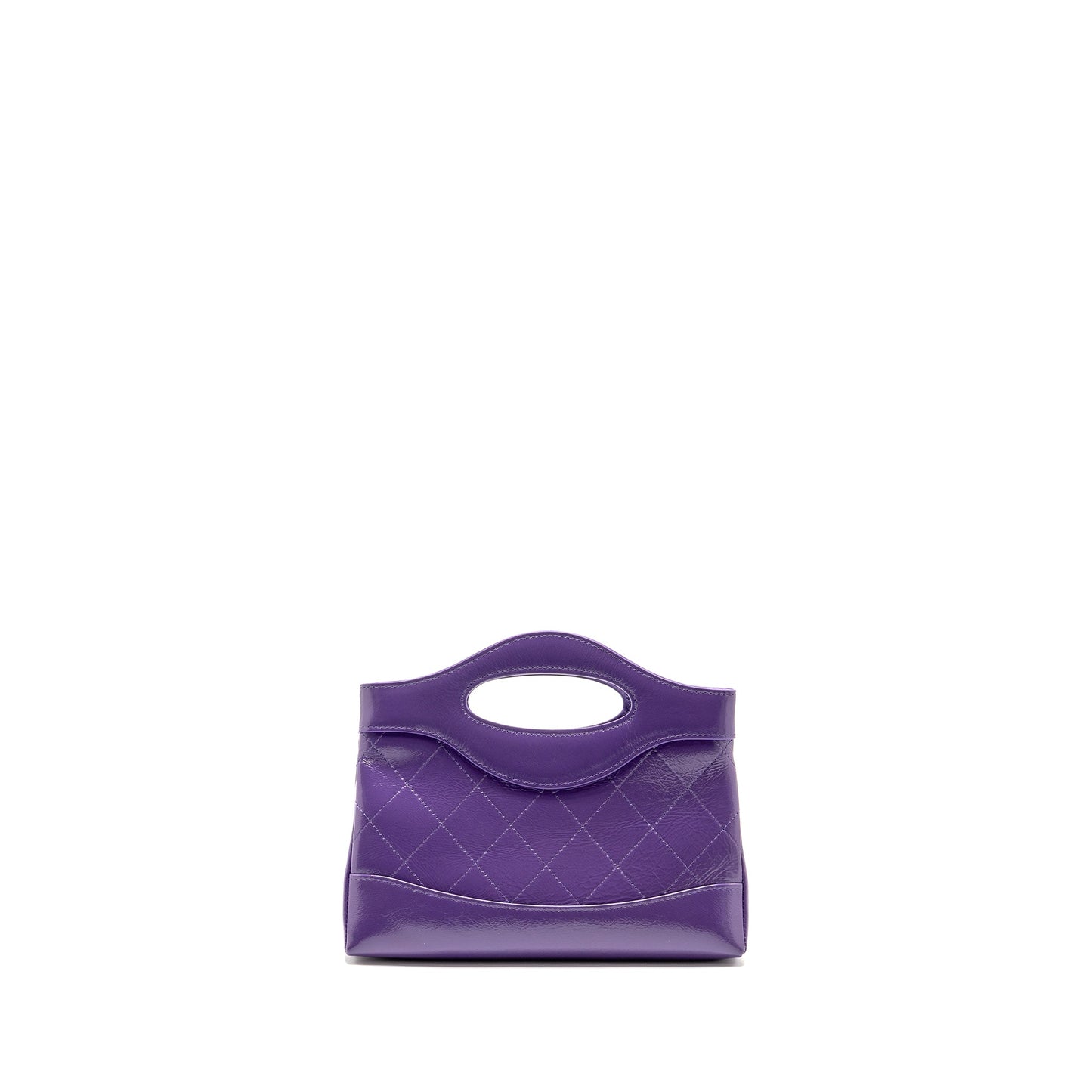 Chanel Mini 31 Clutch With Chain Shiny Calfskin Purple LGHW (Microchip)