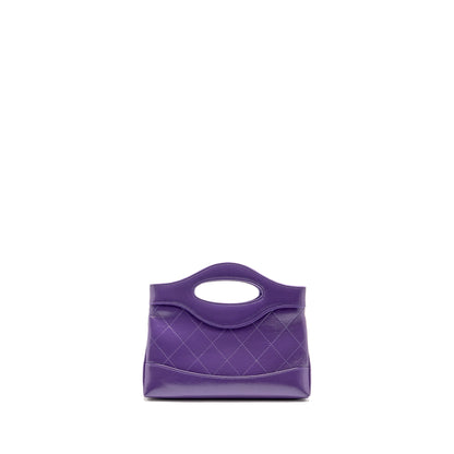 Chanel Mini 31 Clutch With Chain Shiny Calfskin Purple LGHW (Microchip)