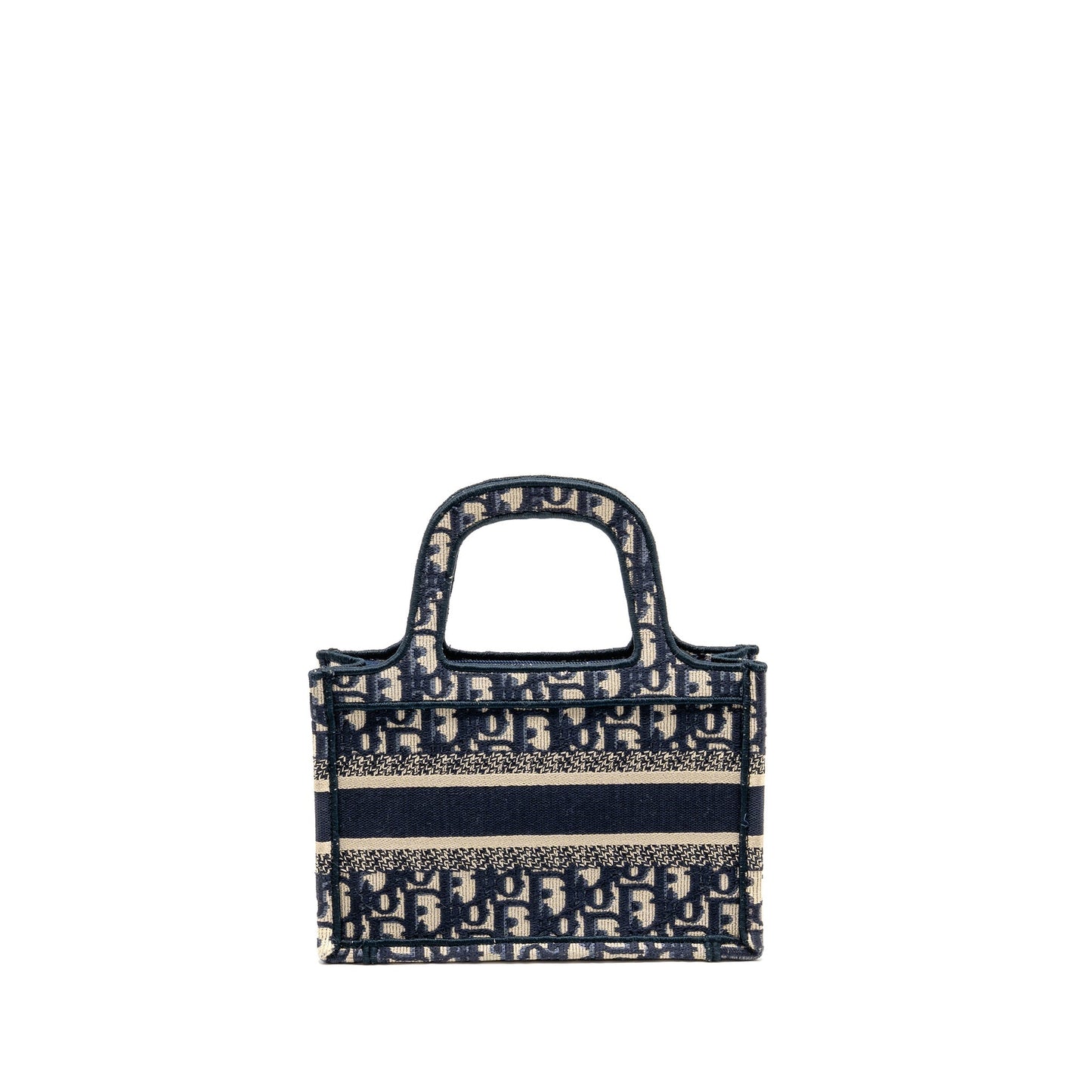 Dior Mini Book Tote Purse Blue Oblique Embriodery