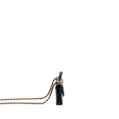 Chanel Top Handle Mini Flap Bag Lambskin Black LGHW