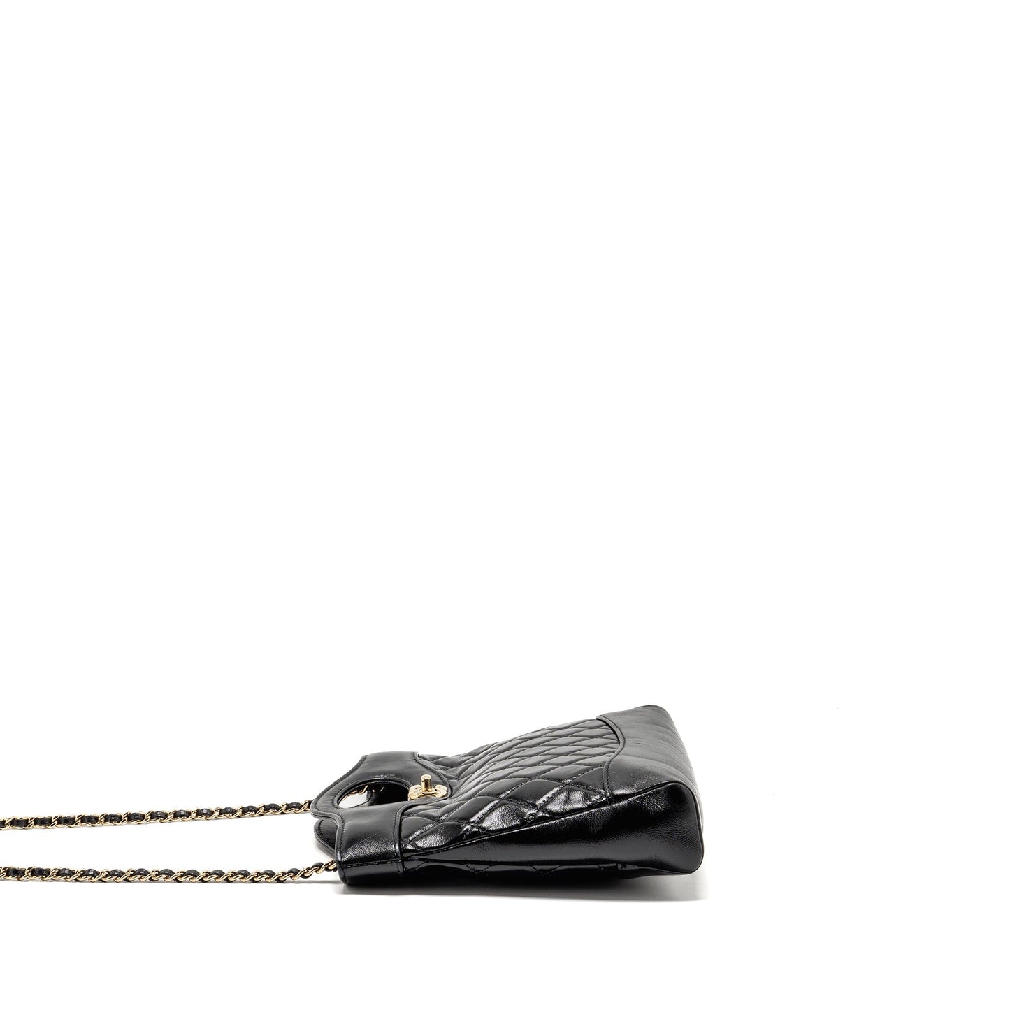 Chanel Mini 31 Bag Shiny Lambskin Black LGHW (Microchip)