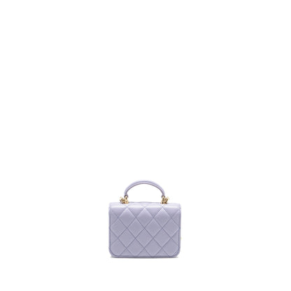 Chanel Top Handle Mini Flap Bag Lambskin Light Purple LGHW