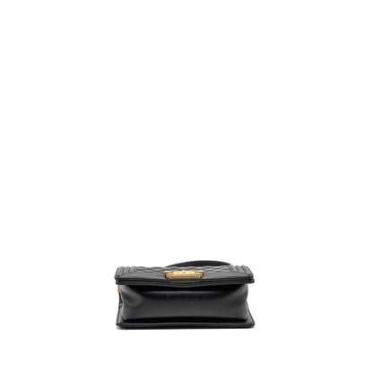 Chanel Small Boy Bag Calfskin Black GHW (microchip)