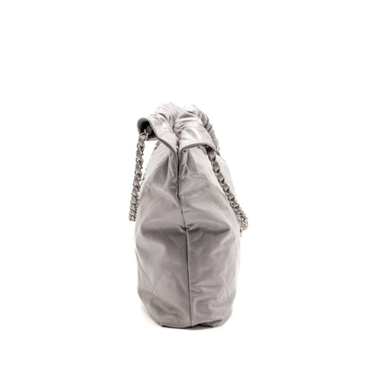Chanel Medium 22 Bag Shiny Calfskin Grey SHW (microchip)