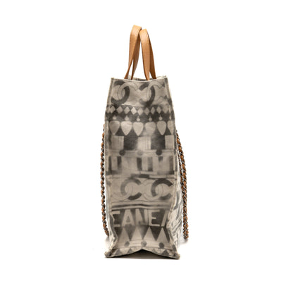 Chanel Iliad Shopping tote bag printed canvas/leather Multicoloured SHW