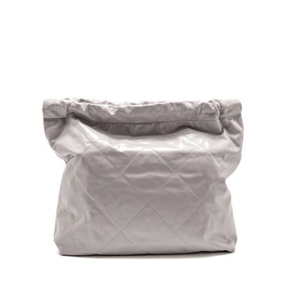Chanel Medium 22 Bag Shiny Calfskin Grey SHW (microchip)