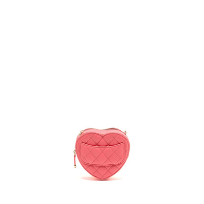 Chanel small heart bag Lambskin pink LGHW