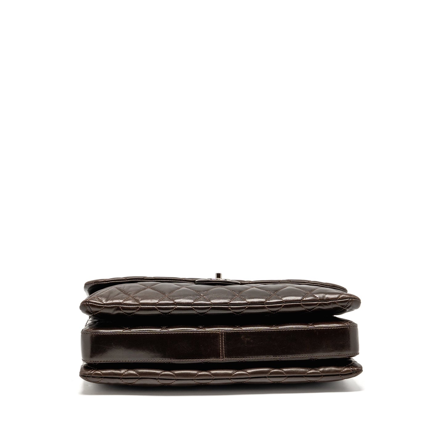 Chanel Large Quilted Flap Bag with Chain Lambskin Dark Brown SHW