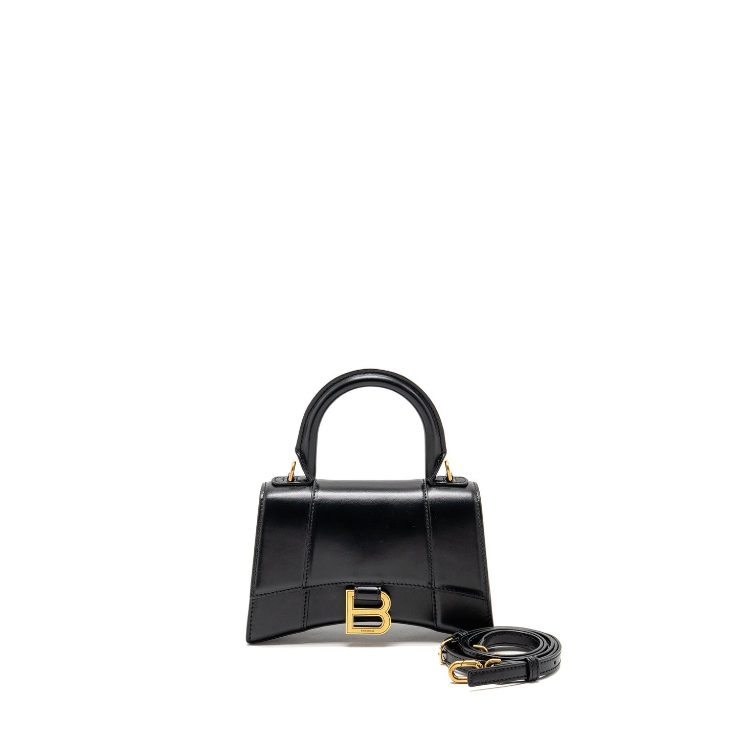 Balenciaga Hourglass Purse Calfskin Black