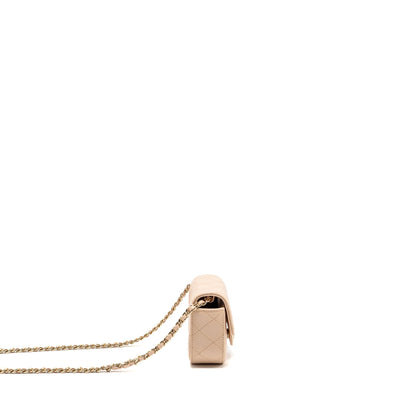 Chanel Mini Clutch with Chain Caviar Beige LGHW