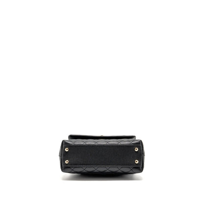 Chanel Small Coco Handle Caviar Black LGHW (microchip)