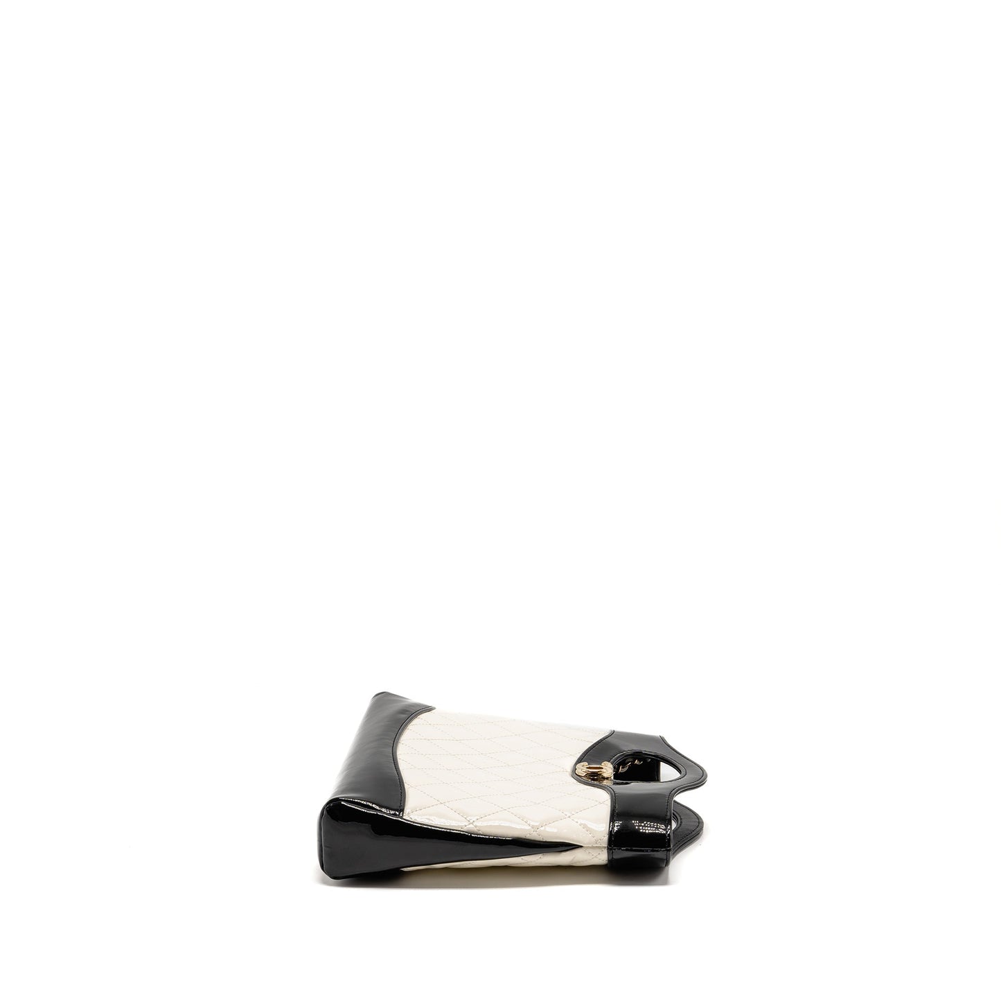 Chanel Mini 31 Bag Patent Black / White LGHW (Microchip)