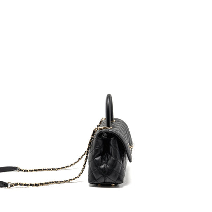 Chanel Small Coco Handle Caviar Black LGHW (microchip)