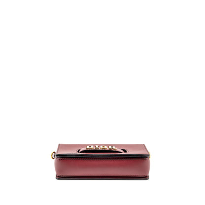 Dior Diorevolution Flap Purse Dark Red Calfskin