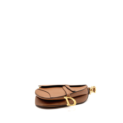 Dior Medium Saddle Purse Calfskin Caramel