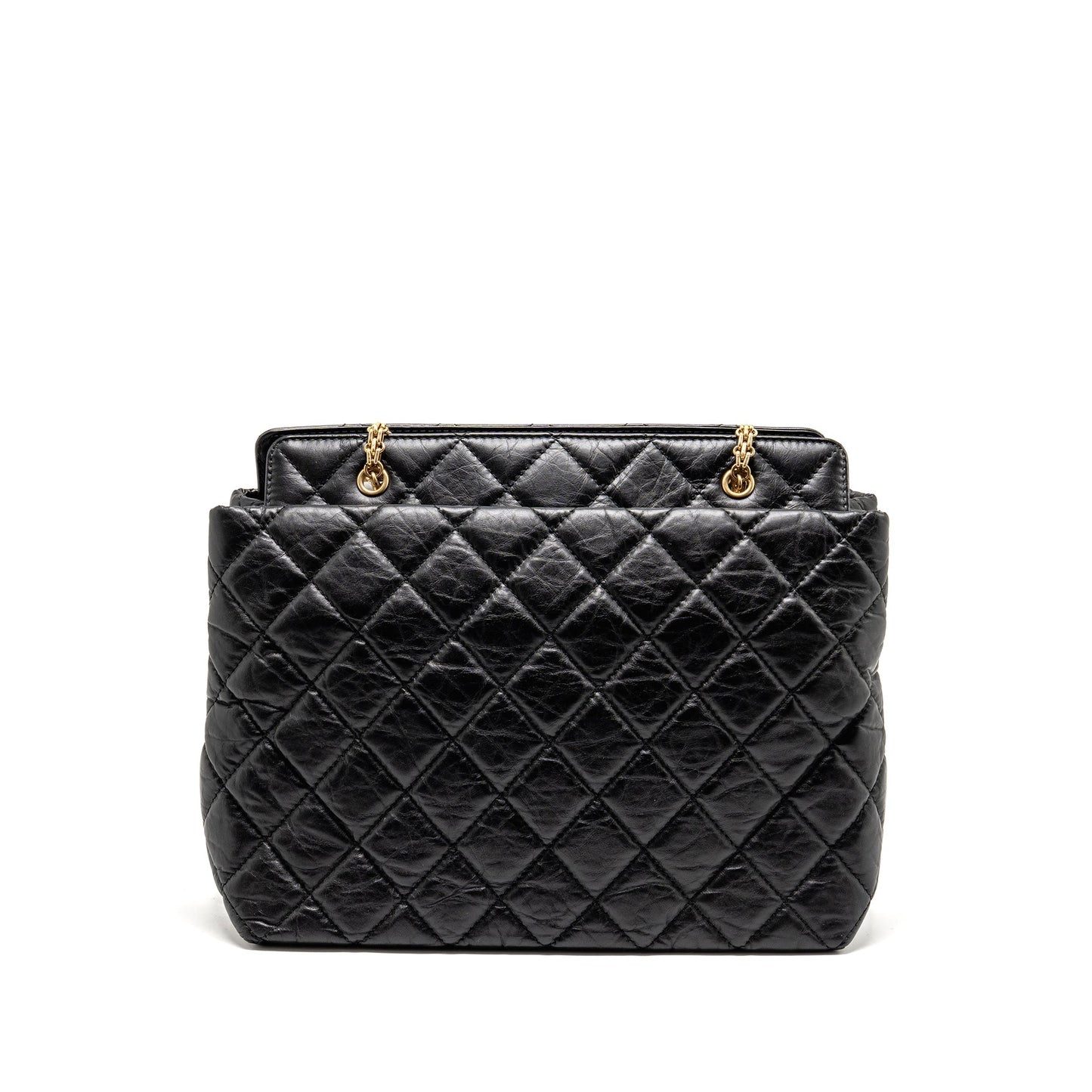 Chanel 2.55 Reissue Tote Bag Quilted Aged Calfskin Black GHW