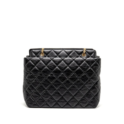 Chanel 2.55 Reissue Tote Bag Quilted Aged Calfskin Black GHW