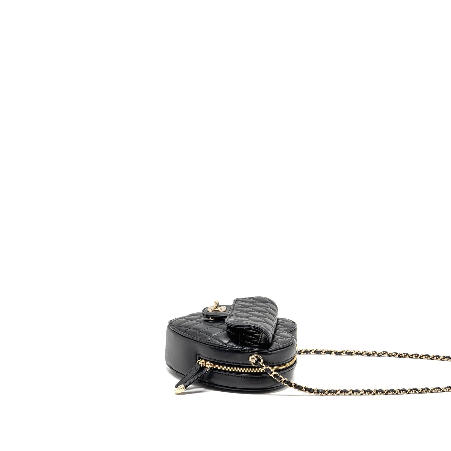 Chanel 22S Heart Bag Lambskin Black LGHW (Microchip)