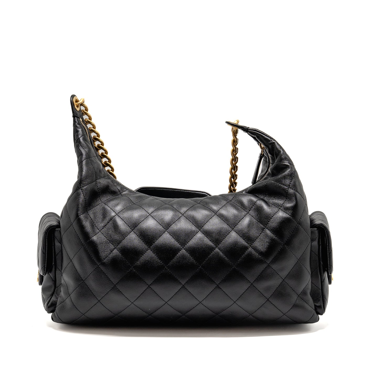 Chanel 25C Maxi Hobo Bag Lambskin Black GHW (Microchip)