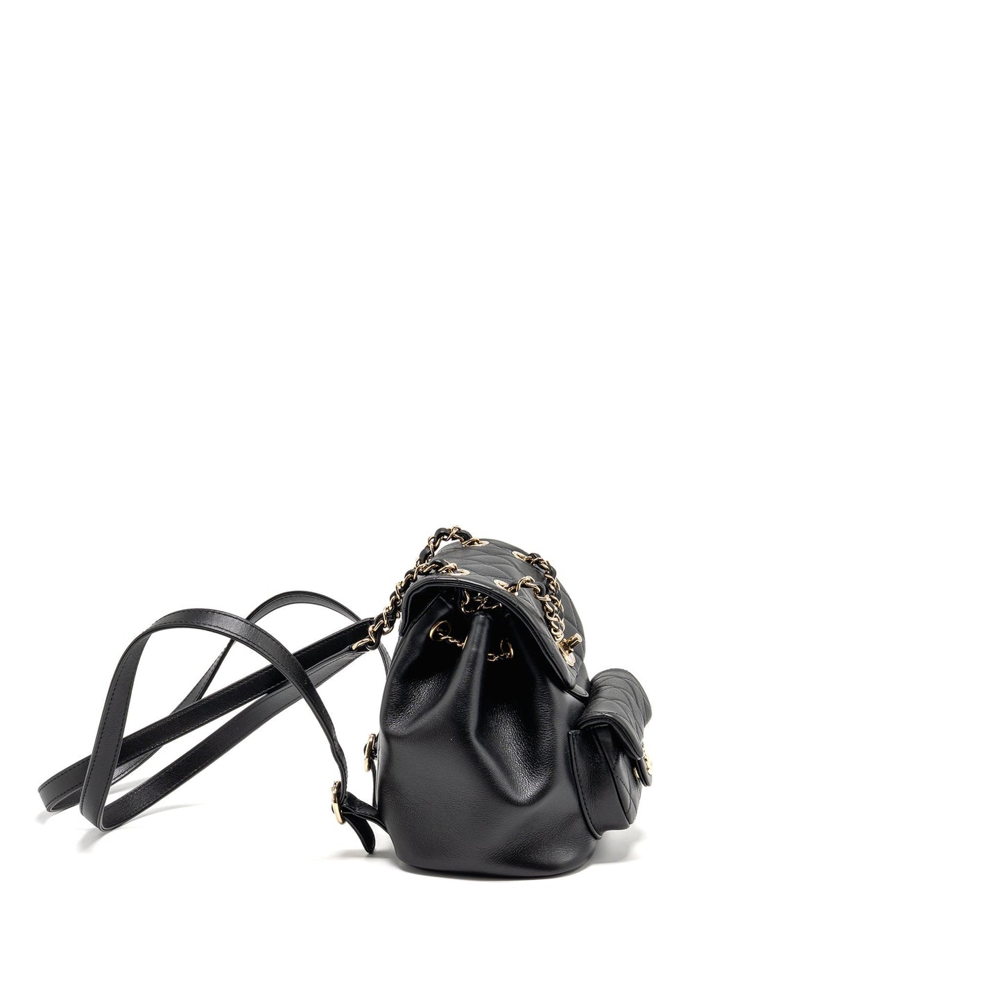 Chanel Mini Duma Backpack calfskin black LGHW (microchip)