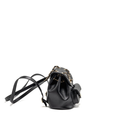Chanel Mini Duma Backpack calfskin black LGHW (microchip)