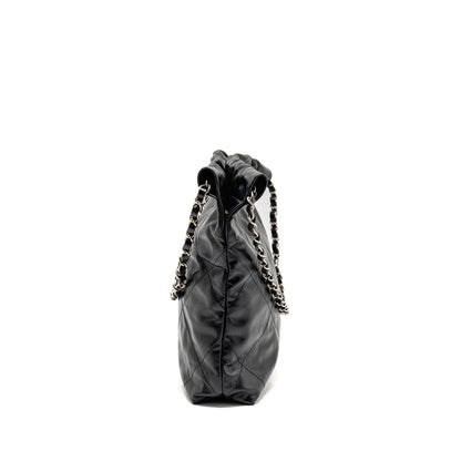 Chanel Small 22 Bag Shiny Calfskin Black SHW (Microchip)