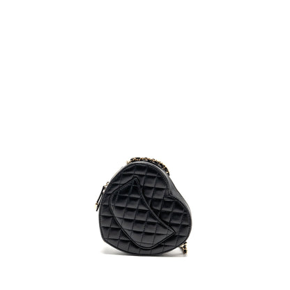 Chanel 22S Heart Bag Lambskin Black LGHW (Microchip)