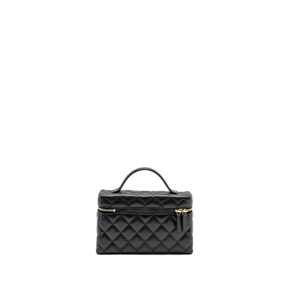 CHANEL 25P CC Top Handle Vanity Bag Caviar Black LGHW (Microchip)