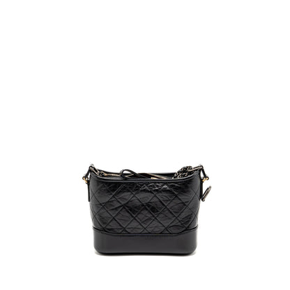 CHANEL Small Gabrielle Hobo Bag Aged Calfskin Black Multicolour Hardware