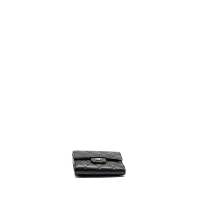 Chanel Compact Wallet Caviar Black LGHW (microchip)