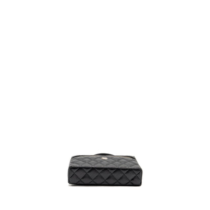 CHANEL 25P CC Top Handle Vanity Bag Caviar Black LGHW (Microchip)
