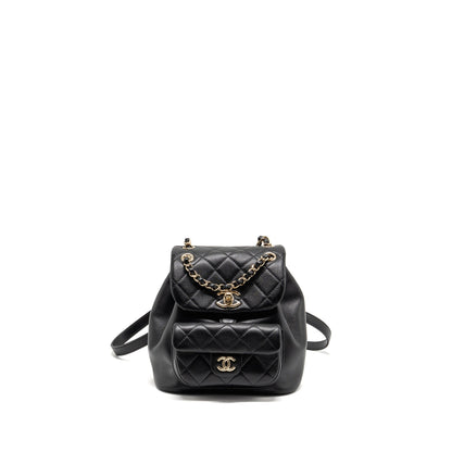 Chanel Mini Duma Backpack calfskin black LGHW (microchip)