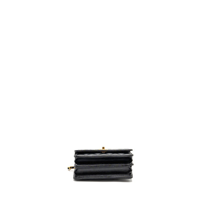 Chanel Top Handle Mini Wallet On Chain Calfskin Black GHW(microchip)