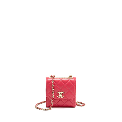 Chanel Mini Trendy CC Clutch with Chain Lambskin Pink LGHW