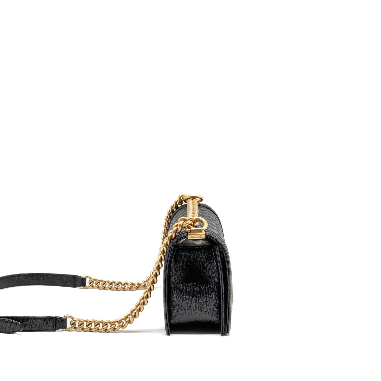 Chanel Medium Boy Bag Caviar Black GHW (microchip)
