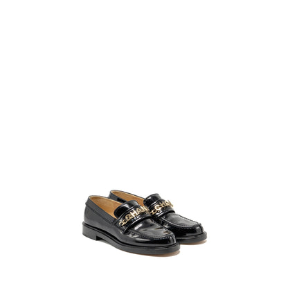 Chanel Size 35 Letter Loafer Shiny Calfskin Black LGHW