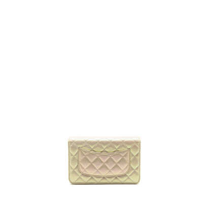 Chanel Wallet on Chain Lambskin Iridescent Ivory LGHW