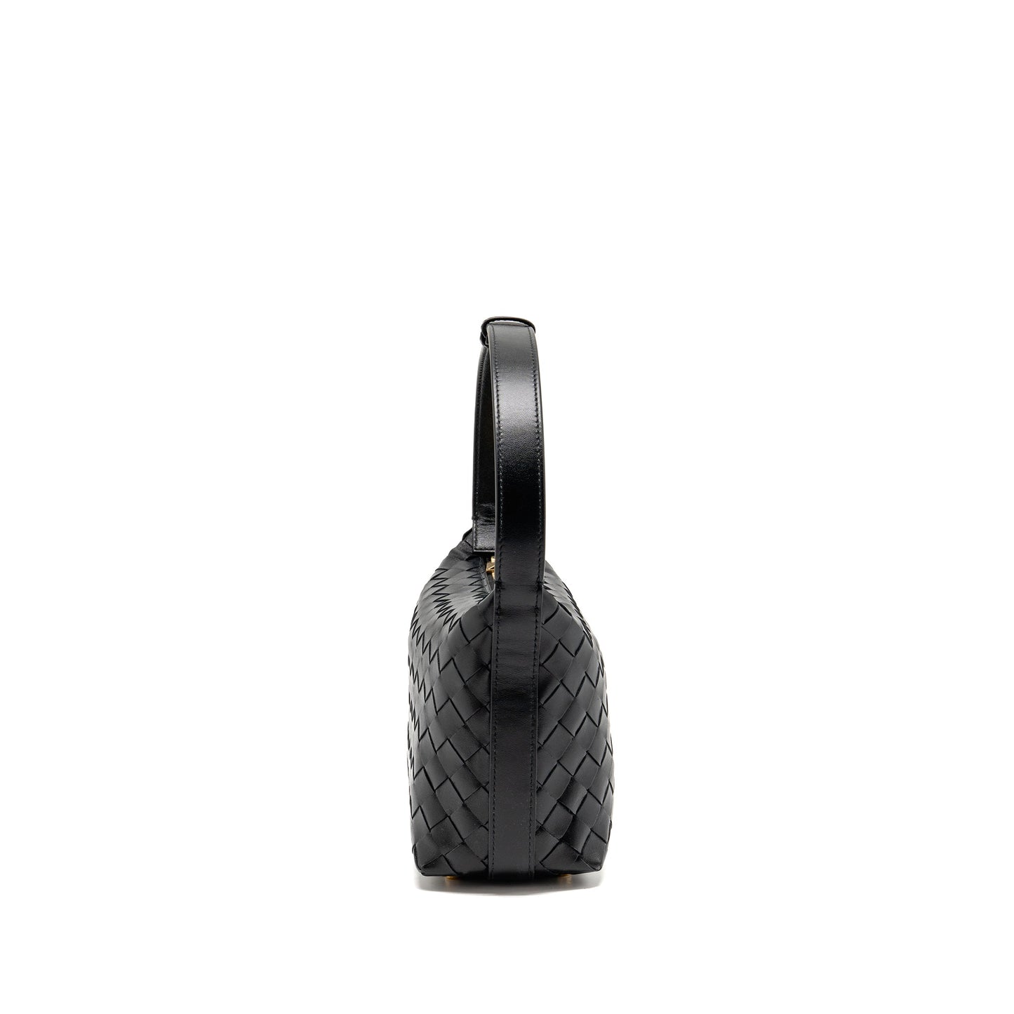 Bottega Veneta Mini Wallace Mini Purse Calfskin Black