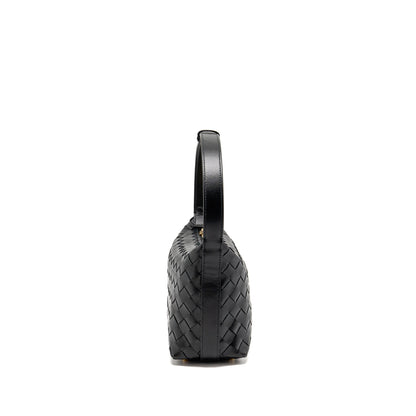 Bottega Veneta Mini Wallace Mini Purse Calfskin Black
