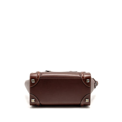 Celine Micro Luggage Purse Calfskin Burgundy