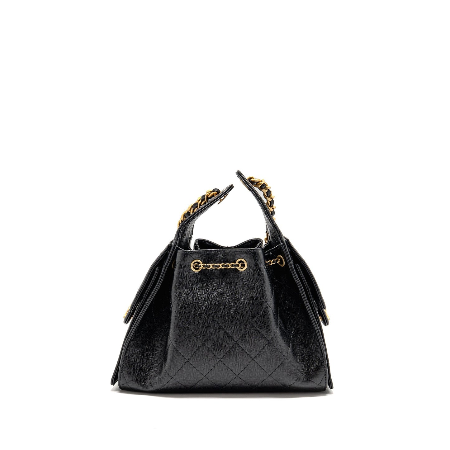 Chanel 25 Small Handbag Grained Calfskin Black GHW (Microchip)