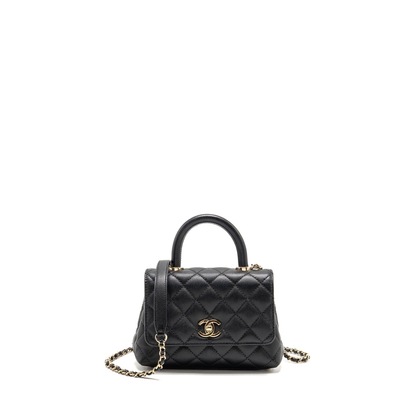 Chanel Mini Coco handle caviar black LGHW (microchip)