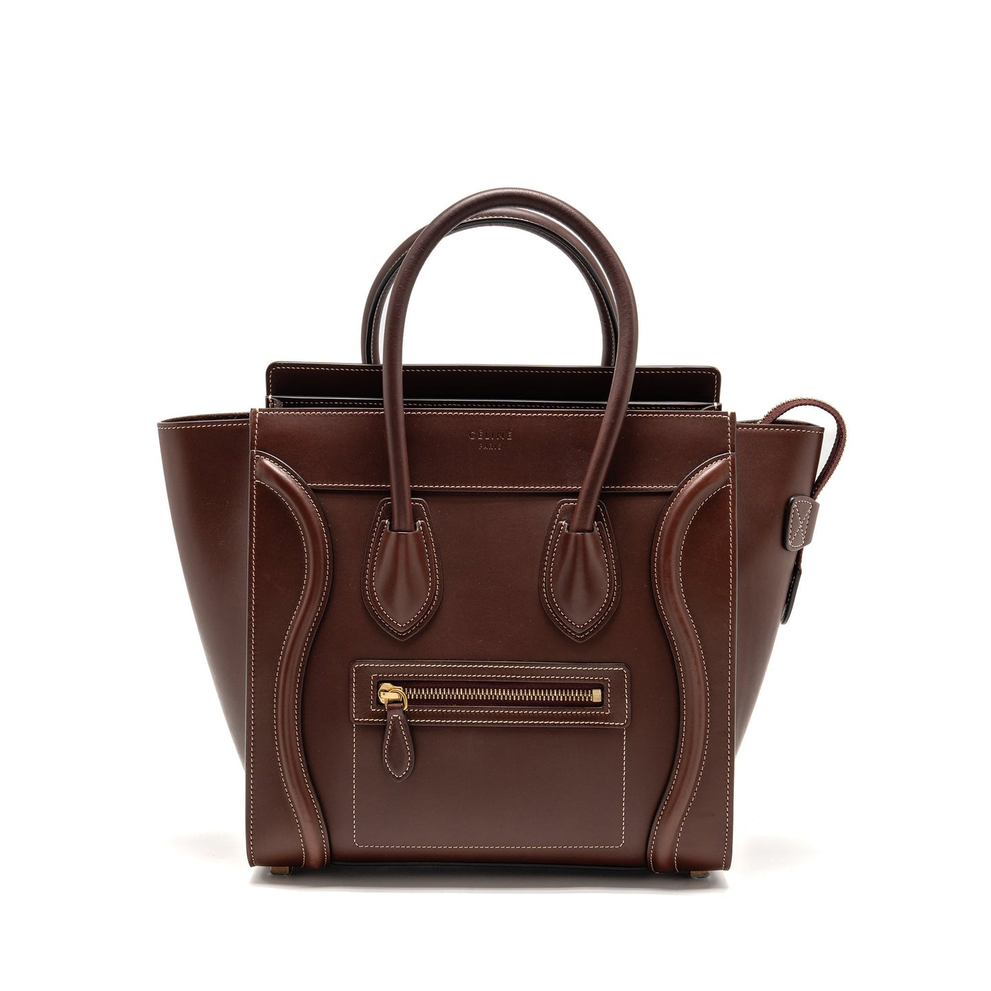 Celine Micro Luggage Purse Calfskin Burgundy