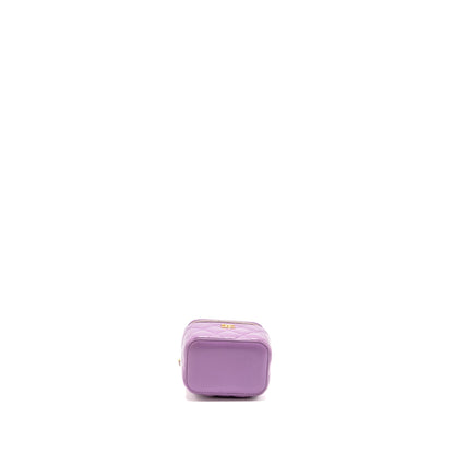 Chanel Pearl Crush Mini Vanity With Chain Lambskin Purple GHW