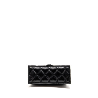 Balenciaga Small Hourglass Purse Quilted Calfskin So Black