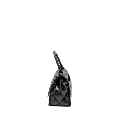Balenciaga Small Hourglass Purse Quilted Calfskin So Black