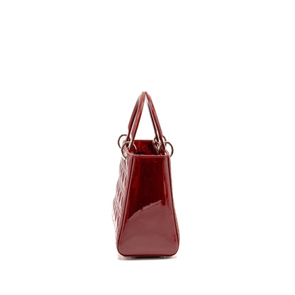 Dior Medium Lady Dior Patent Red