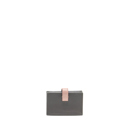 Celine Accordeon Card Holder Calfskin Pink/Grey