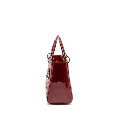 Dior Medium Lady Dior Patent Red