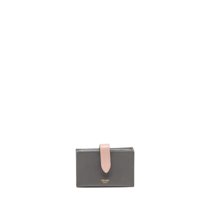 Celine Accordeon Card Holder Calfskin Pink/Grey